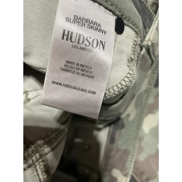 Hudson Women's Jeans Barbara High Rise Super Skinny Ankle Worn Camo Size 27
