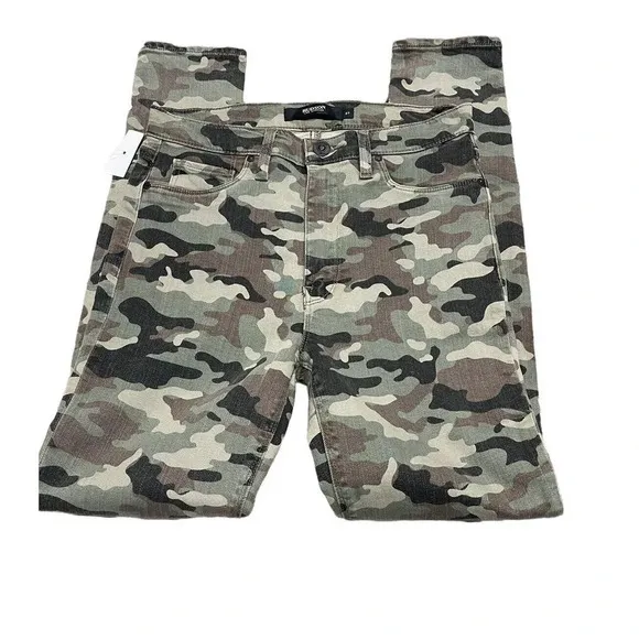 Hudson Women's Jeans Barbara High Rise Super Skinny Ankle Worn Camo Size 27