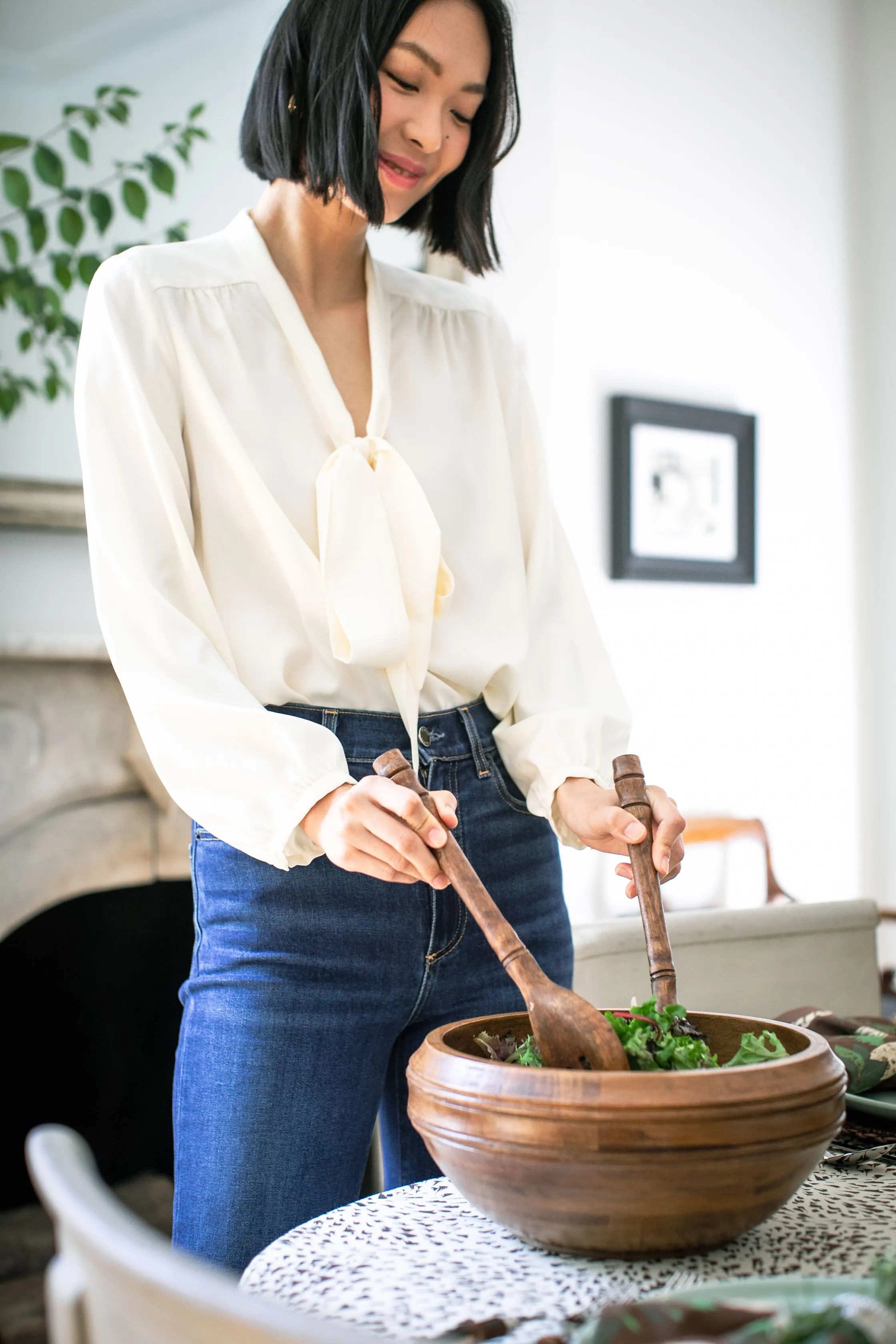 Ivory Satin Eva Blouse