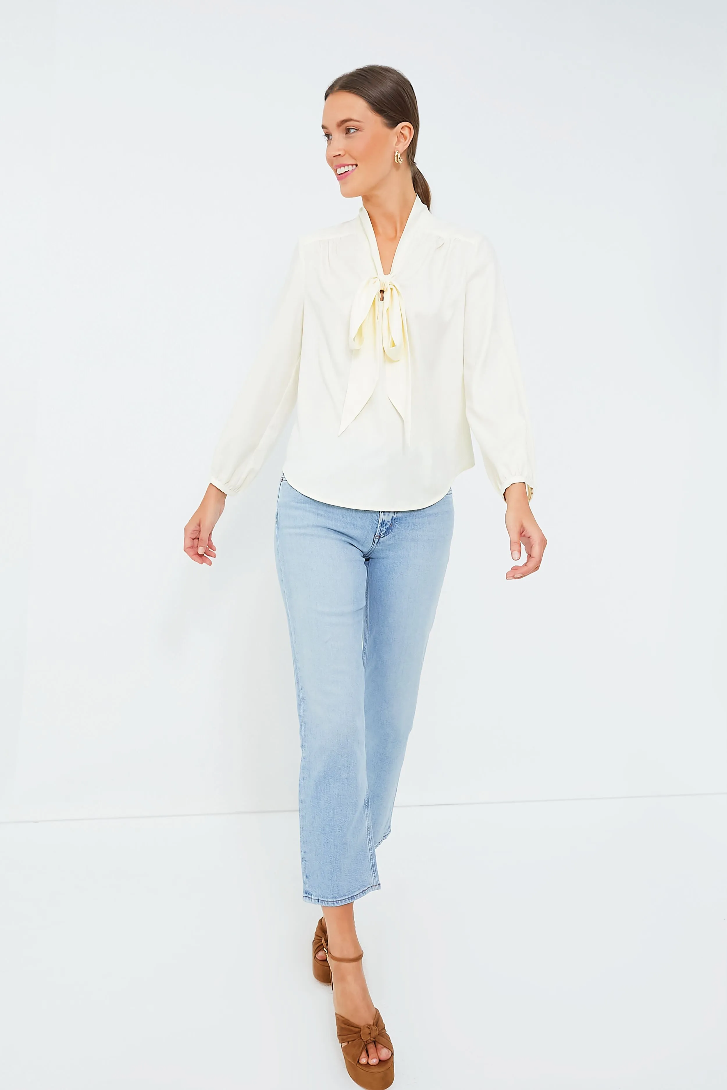 Ivory Satin Eva Blouse