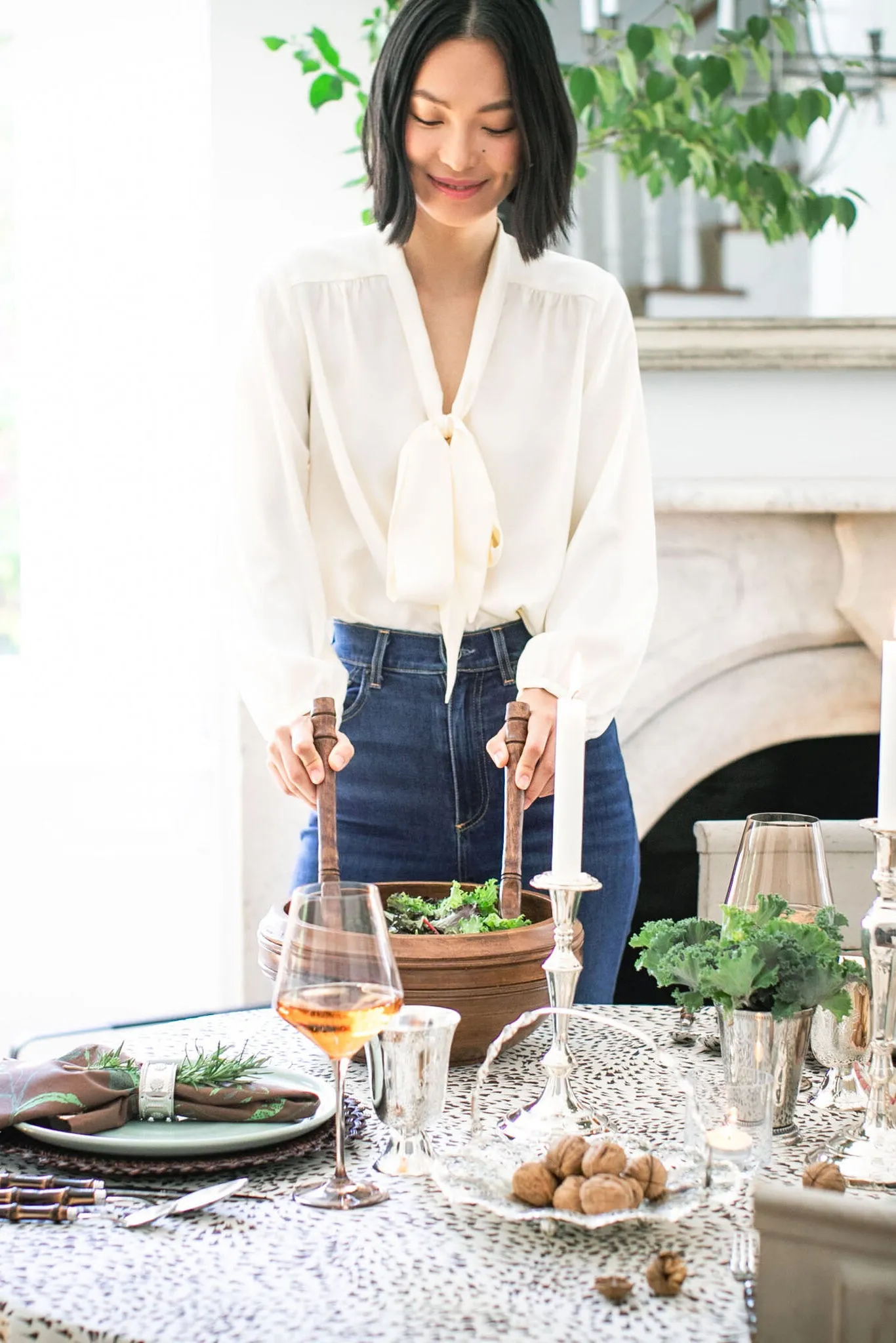 Ivory Satin Eva Blouse