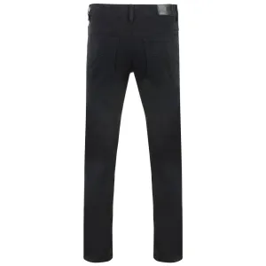 KAM Men's Plus Size Slim Fit Stretch Chino Trousers in Black Size 40-60