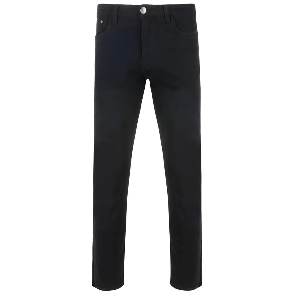 KAM Men's Plus Size Slim Fit Stretch Chino Trousers in Black Size 40-60