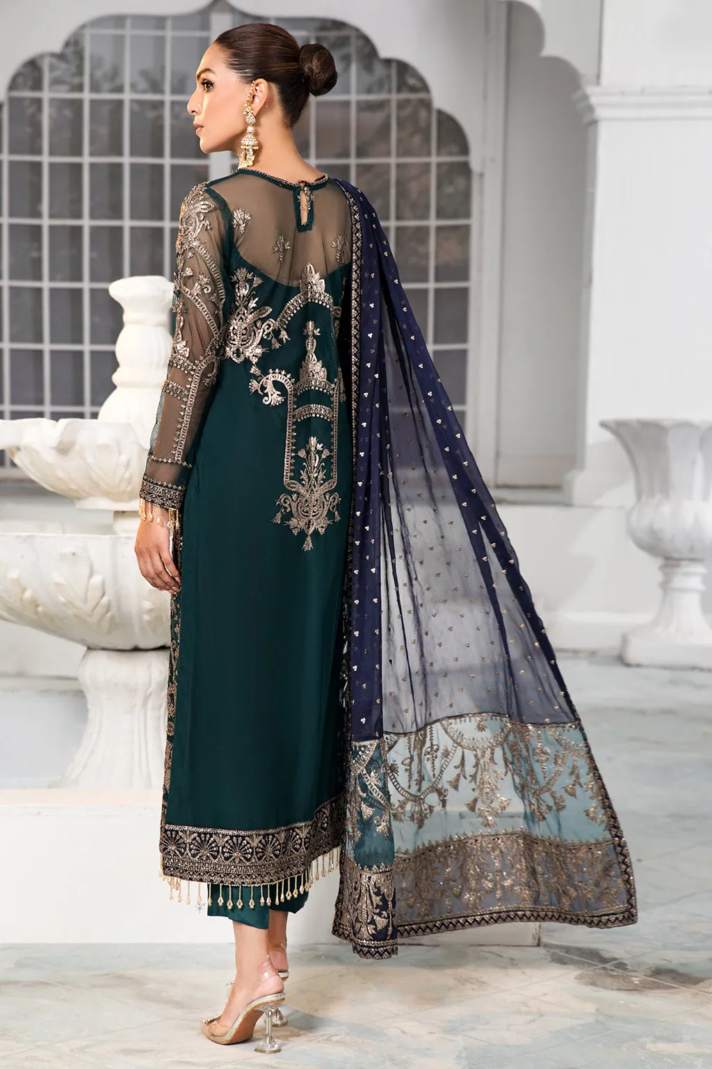 Kameez Trouser Dupatta Embroidered Pakistani Party Wear