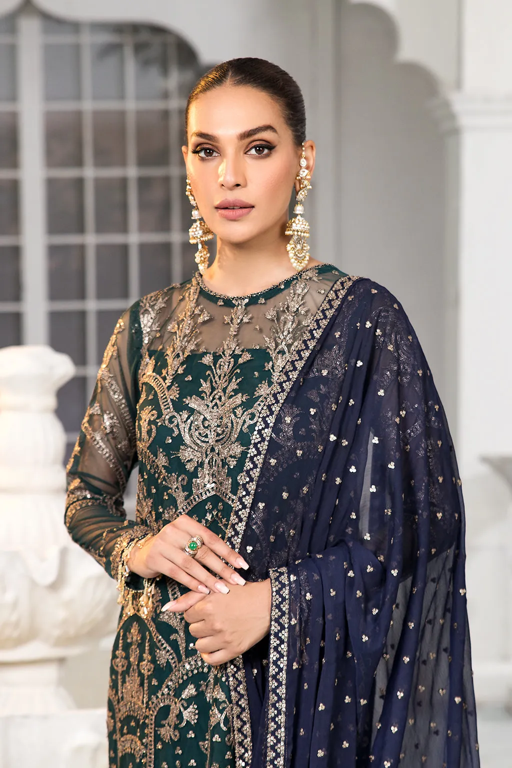 Kameez Trouser Dupatta Embroidered Pakistani Party Wear