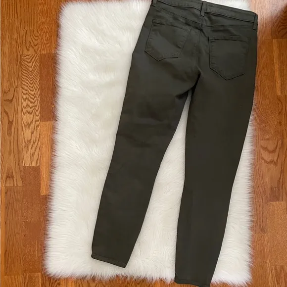 L’AGENCE Margot Skinny High Rise Jeans Olive Green Size 29 Stretch Denim