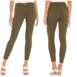 L’AGENCE Margot Skinny High Rise Jeans Olive Green Size 29 Stretch Denim