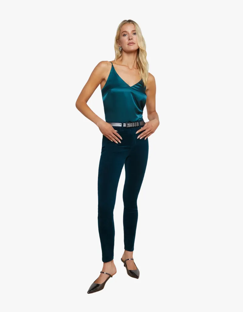 L'agence Monique Velvet Skinny Jeans in Rich Teal