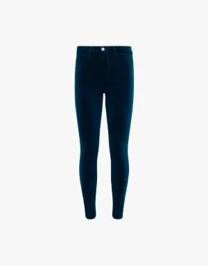 L'agence Monique Velvet Skinny Jeans in Rich Teal