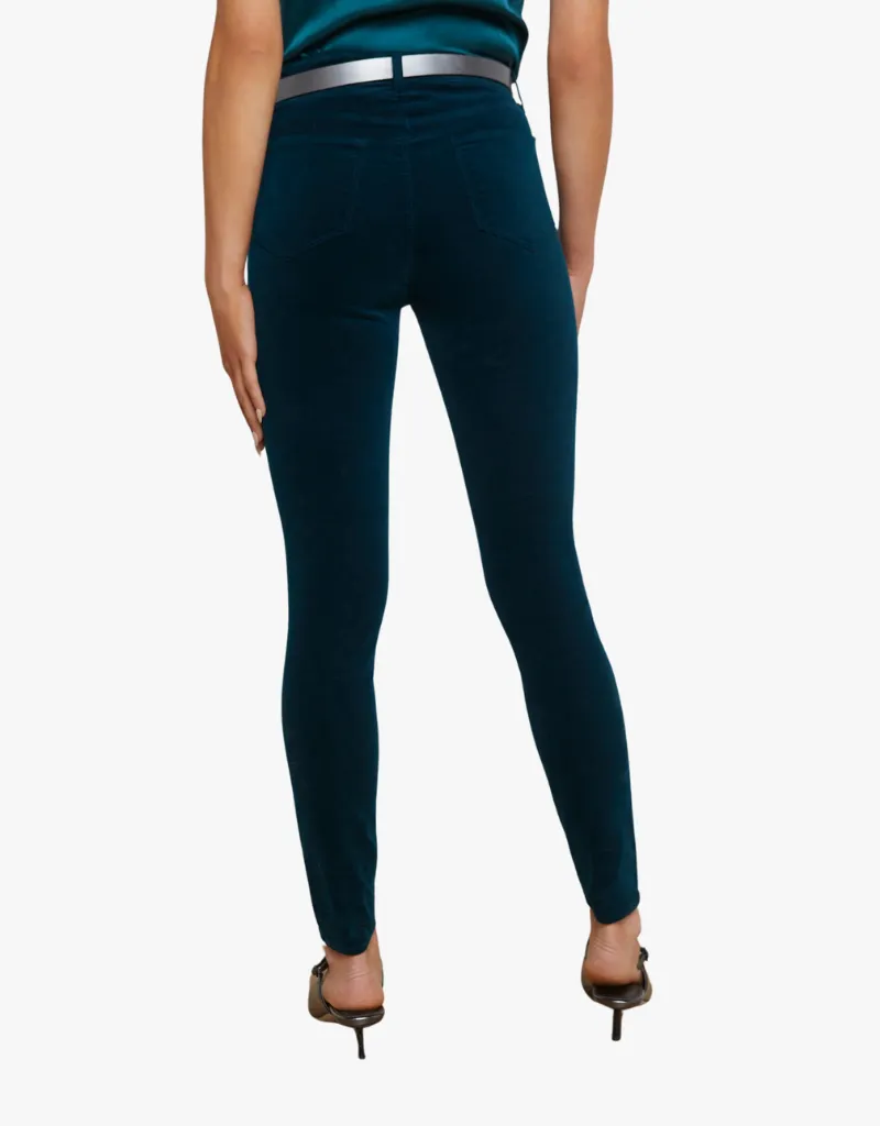 L'agence Monique Velvet Skinny Jeans in Rich Teal