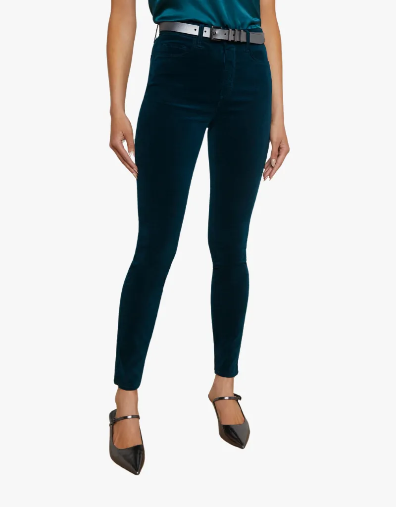 L'agence Monique Velvet Skinny Jeans in Rich Teal