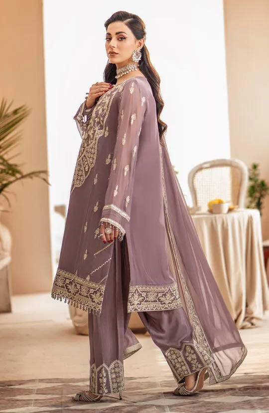 Light Purple Embroidered Pakistani Salwar Kameez with Dupatta