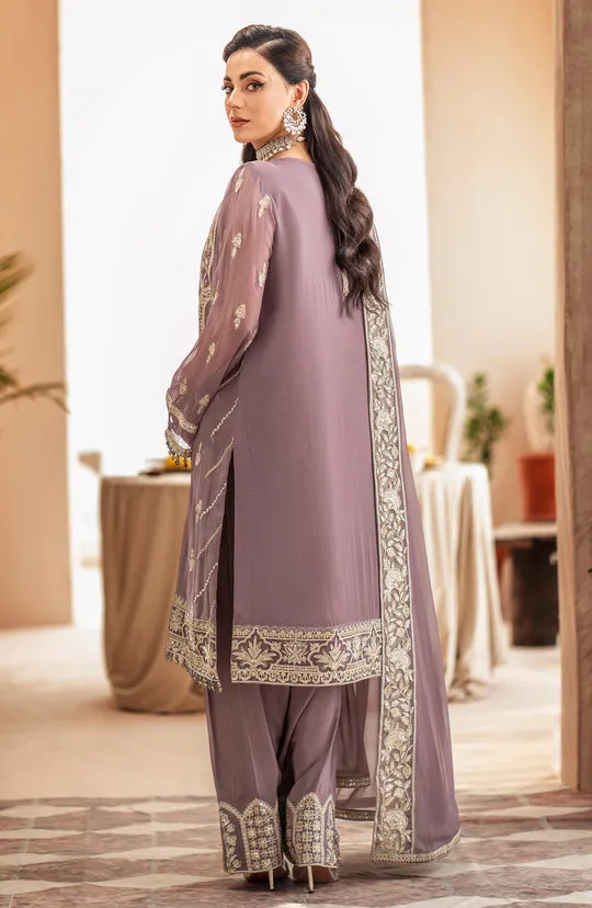 Light Purple Embroidered Pakistani Salwar Kameez with Dupatta