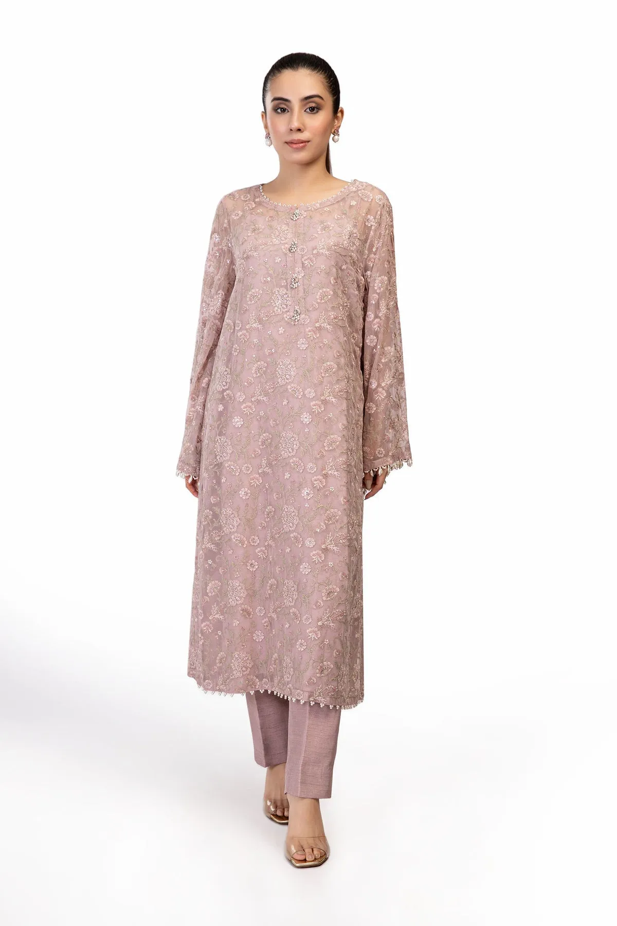Lilac Heavily Embroidered Pakistani Salwar Kameez Dupatta Salwar Suit