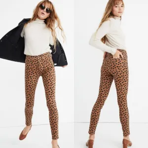 Madewell 10&quot; High-Rise Skinny Jeans in Leopard Dot
