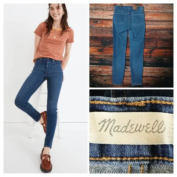 Madewell Jeans Size 28 High Rise Skinny Coronet Blue Denim Stretch