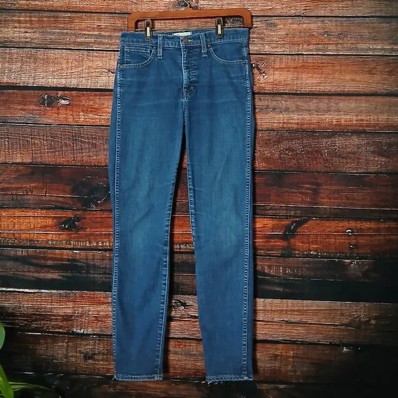 Madewell Jeans Size 28 High Rise Skinny Coronet Blue Denim Stretch
