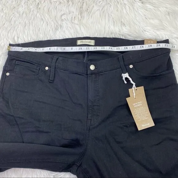 Madewell Women's 9&quot; High Rise Skinny Jeans Black Size 36 NWT