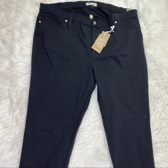 Madewell Women's 9&quot; High Rise Skinny Jeans Black Size 36 NWT