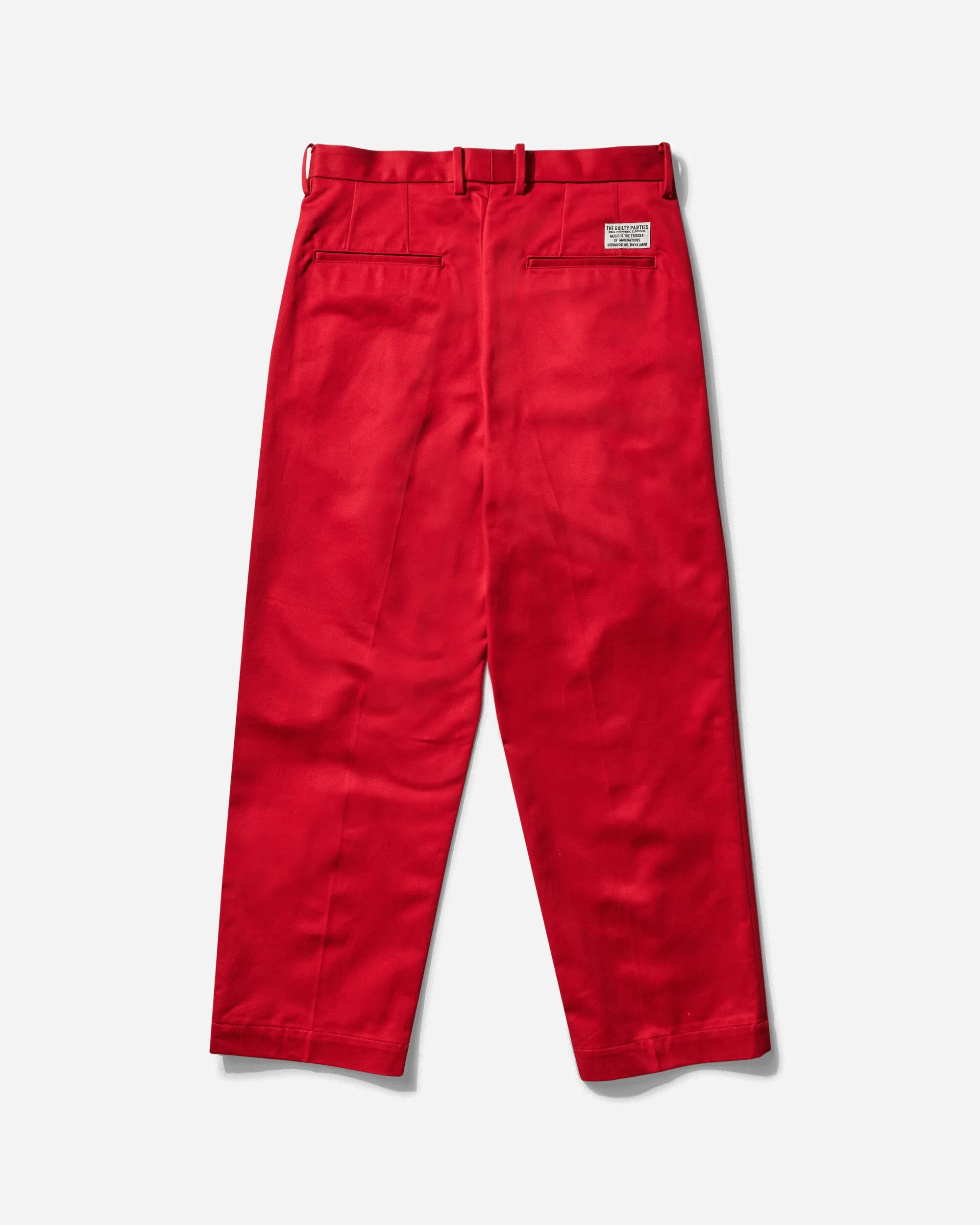 Men's Double Pleated Chino Trousers Red