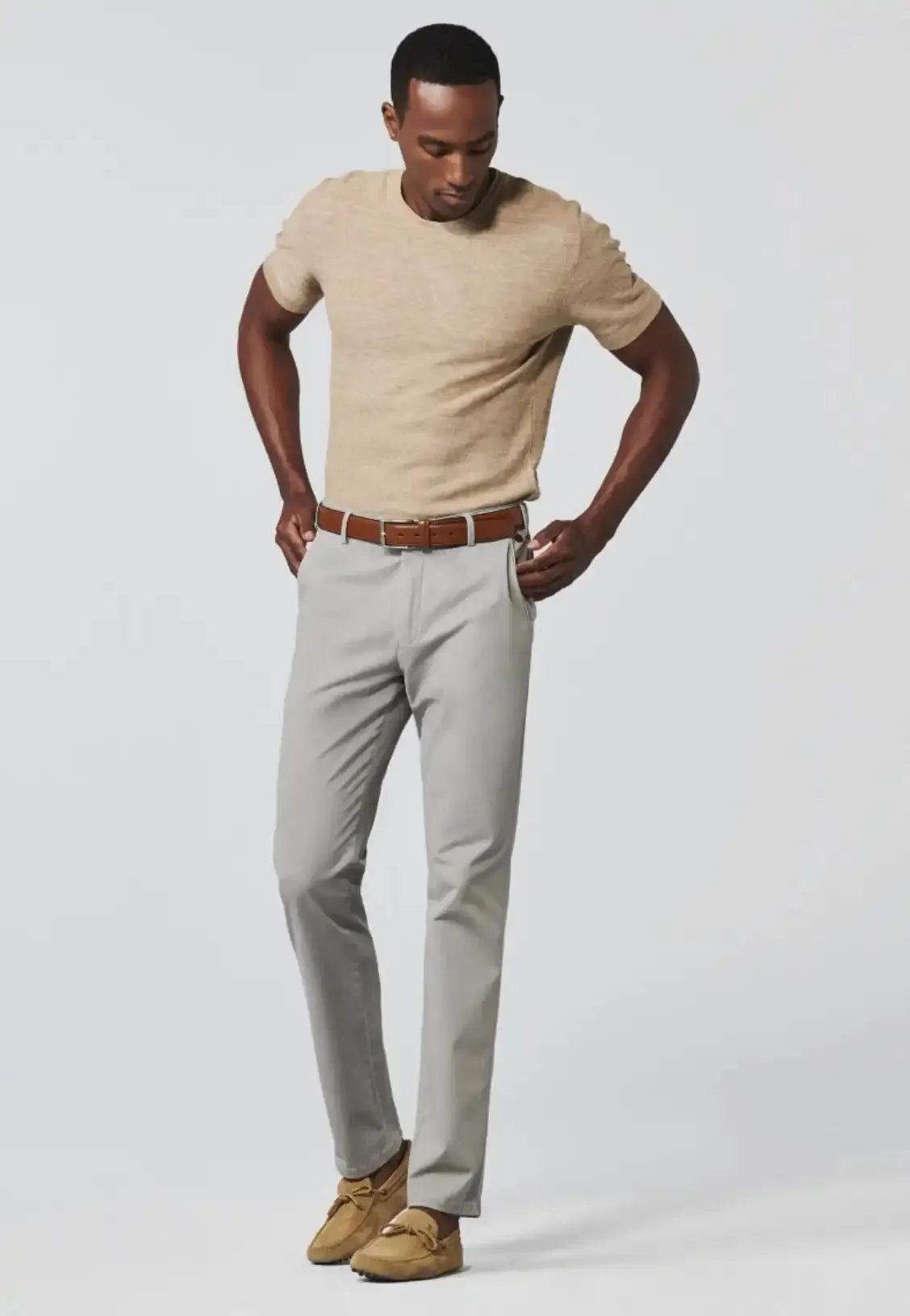 Meyer Mens Chino Trousers New York 1-5054/05 Grey/Beige