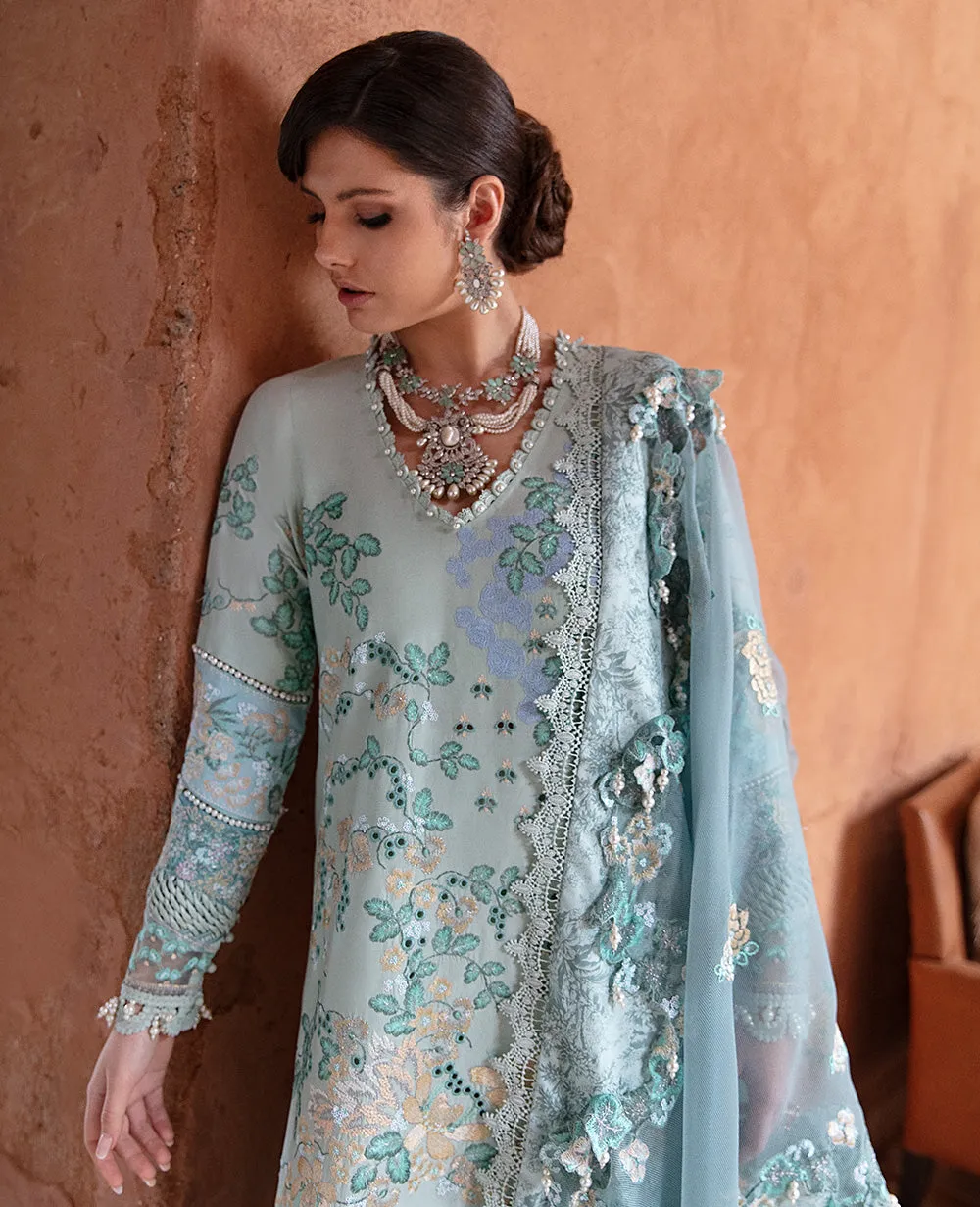 Mint Green Heavily embellished Pakistani Kameez Salwar Suit with Dupatta