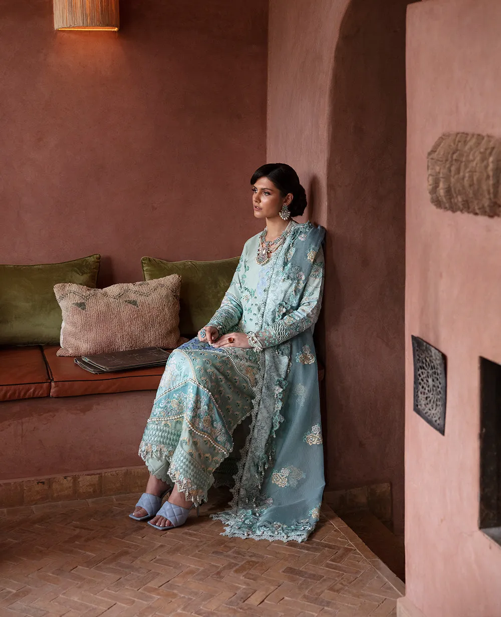 Mint Green Heavily embellished Pakistani Kameez Salwar Suit with Dupatta
