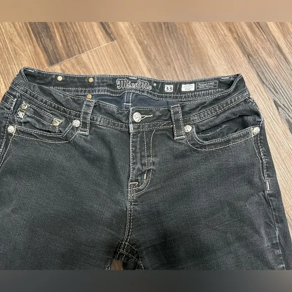 Miss Me Black Skinny Jeans in Size 33