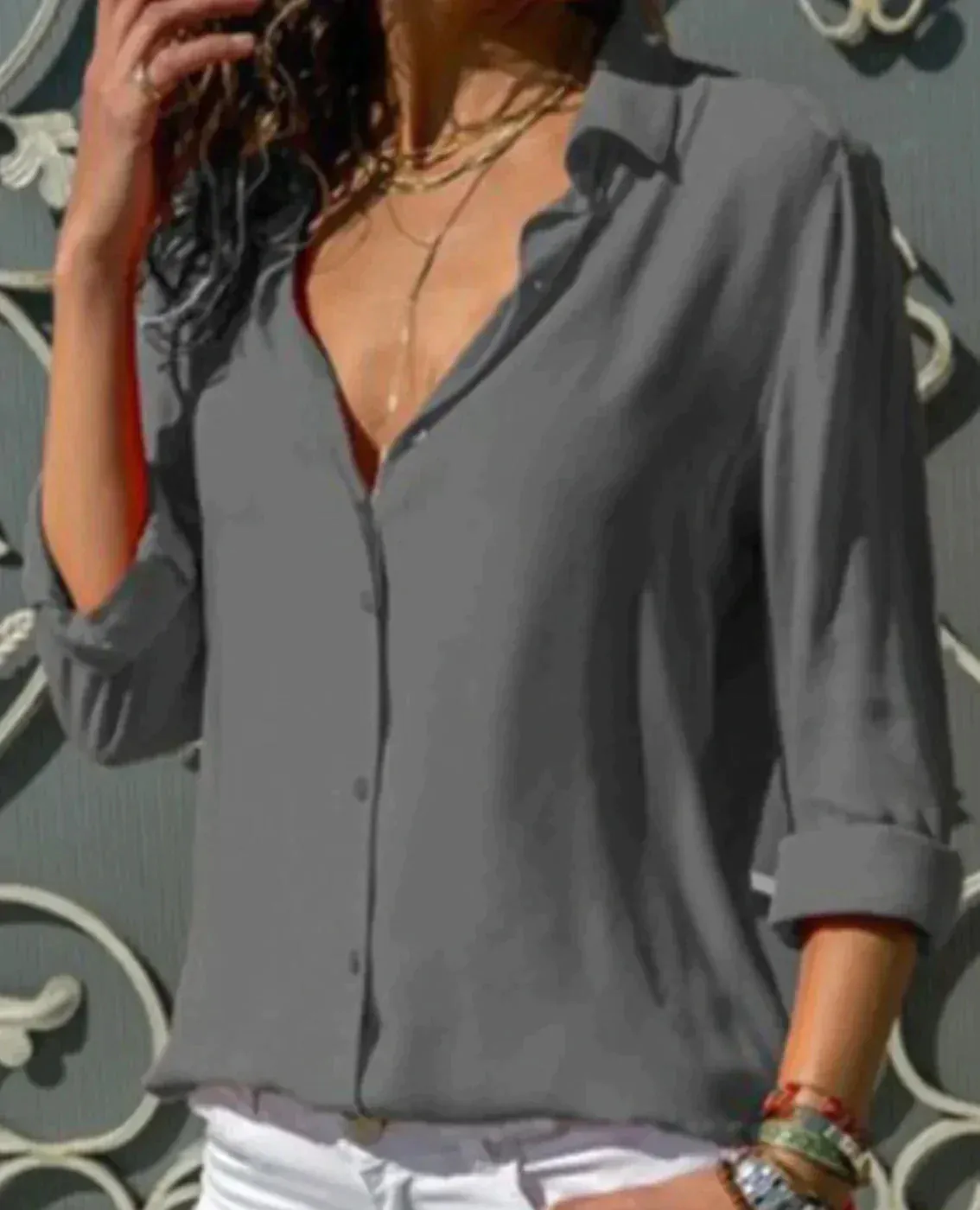 Monias - Satin Blouse for Women