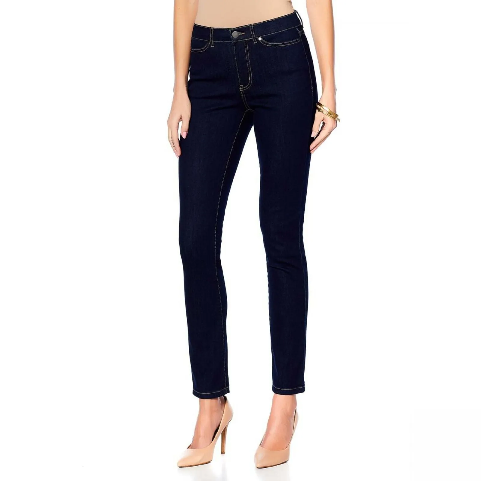 MOTTO Women's Stretch Denim 5 Pocket Girlfriend Jeans Midnight Wash 12