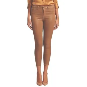 New L’AGENCE Sabine Skinny High Rise Jeans Dark Khaki Coated