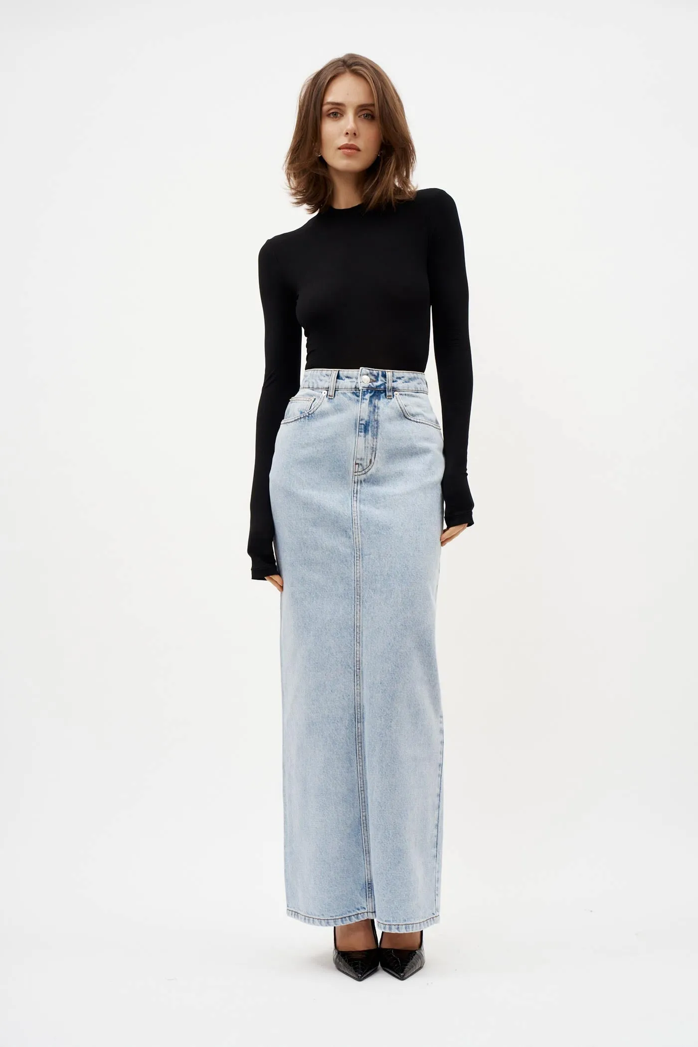 Noble Maxi Washed Blue Skirt