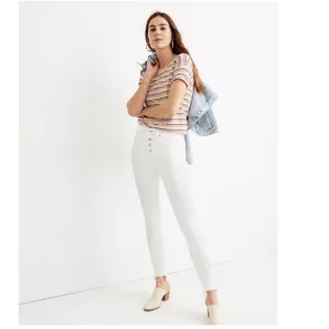 NWOT  Madewell 9&quot; Mid-Rise Skinny Jeans white