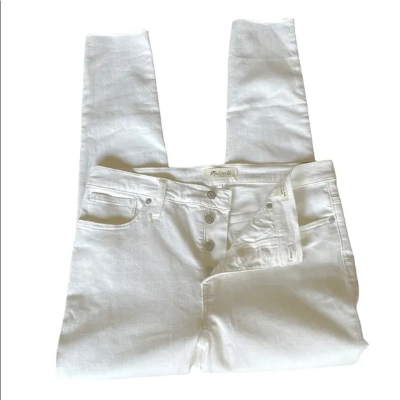 NWOT  Madewell 9&quot; Mid-Rise Skinny Jeans white