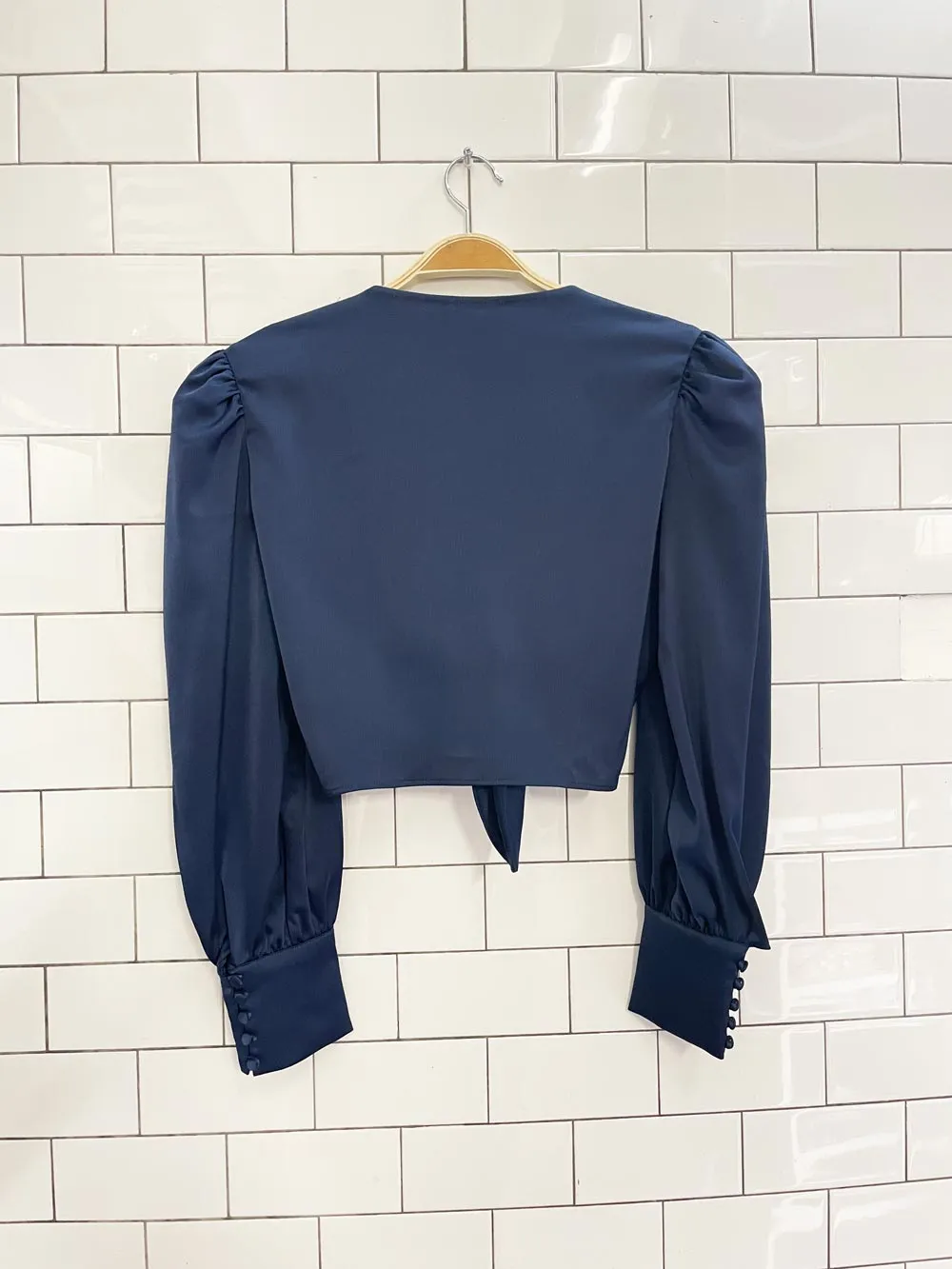 nwt wayf satin wrap blouse