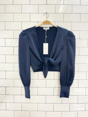 nwt wayf satin wrap blouse