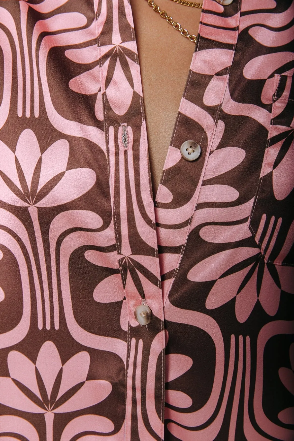 Olet Satin Blouse | Vintage pink