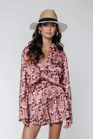 Olet Satin Blouse | Vintage pink