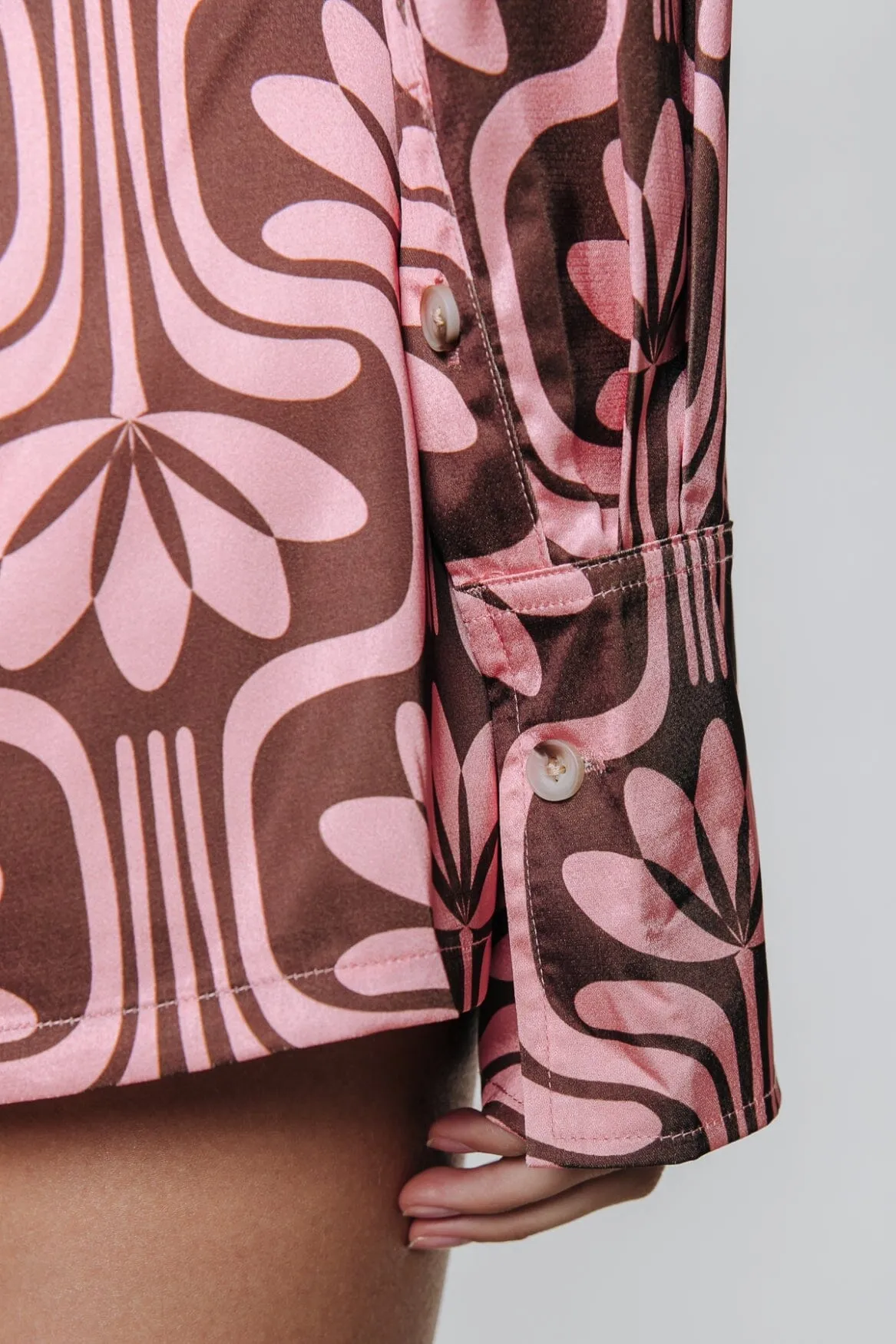 Olet Satin Blouse | Vintage pink
