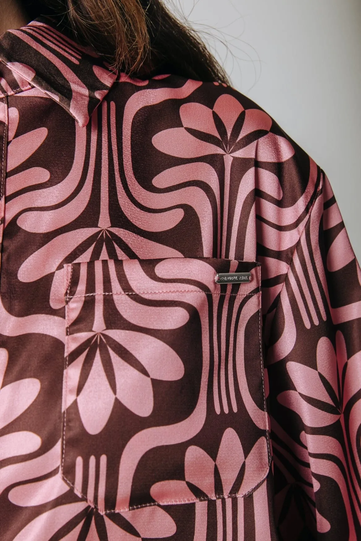 Olet Satin Blouse | Vintage pink
