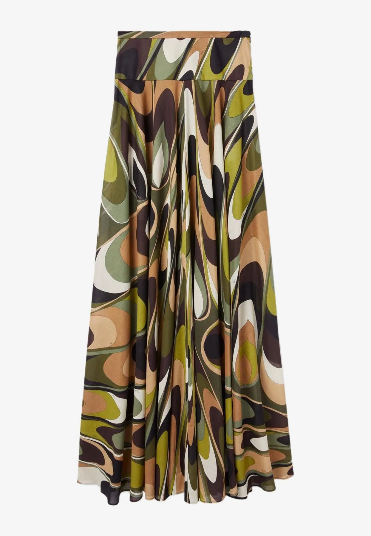 Onde Print Long Skirt