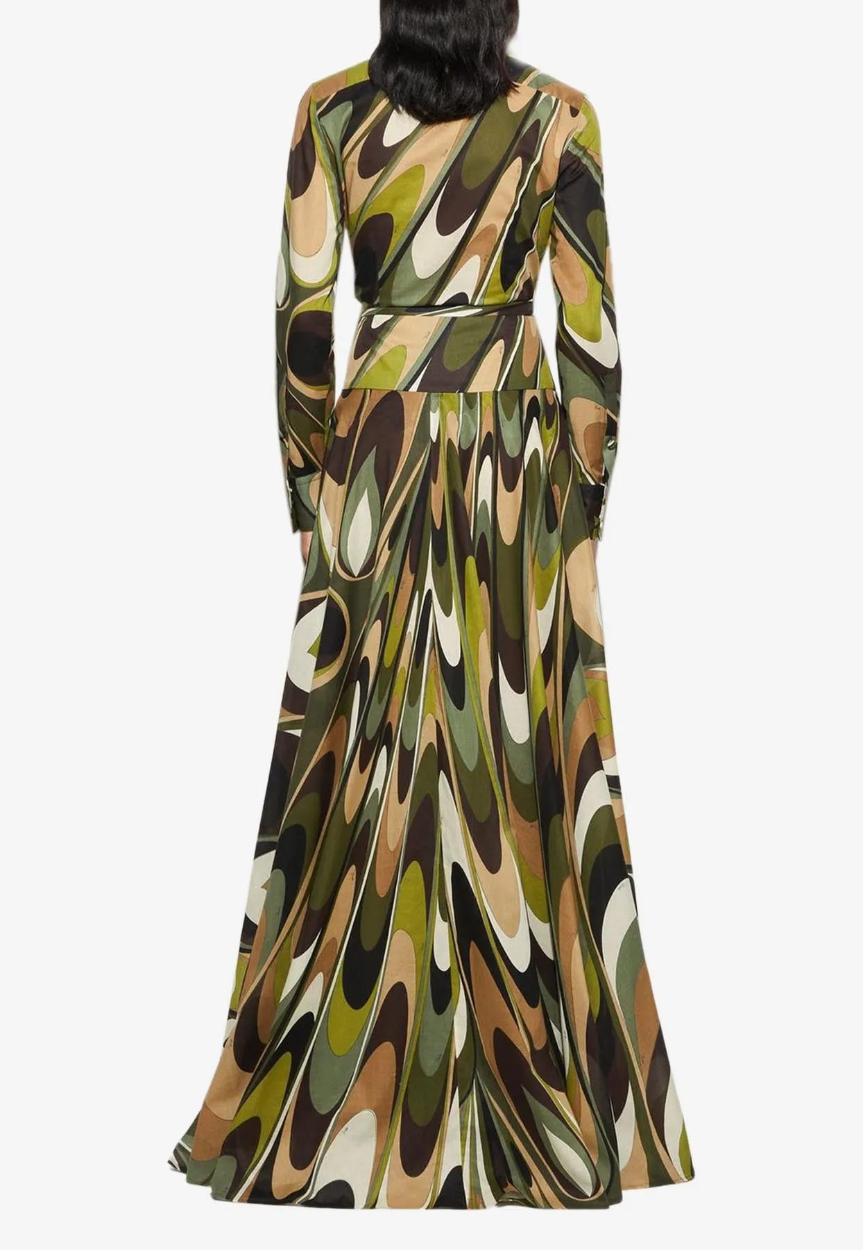 Onde Print Long Skirt