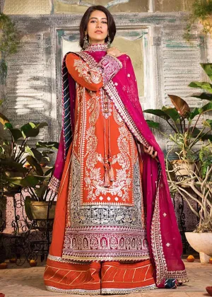 Orange Long Kameez Sharara for Pakistani Party Wear