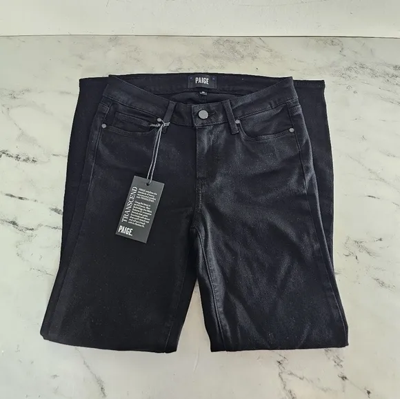 Paige Verdugo Crop Mid Rise Ultra Skinny Black Jeans 25 NWT