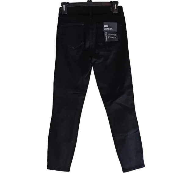 Paige Verdugo Crop Mid Rise Ultra Skinny Black Jeans 25 NWT