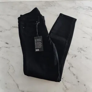Paige Verdugo Crop Mid Rise Ultra Skinny Black Jeans 25 NWT