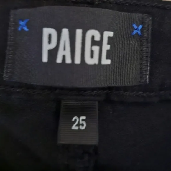 Paige Verdugo Crop Mid Rise Ultra Skinny Black Jeans 25 NWT