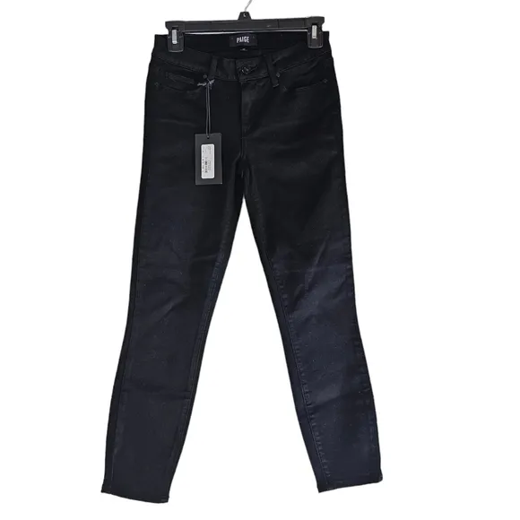 Paige Verdugo Crop Mid Rise Ultra Skinny Black Jeans 25 NWT