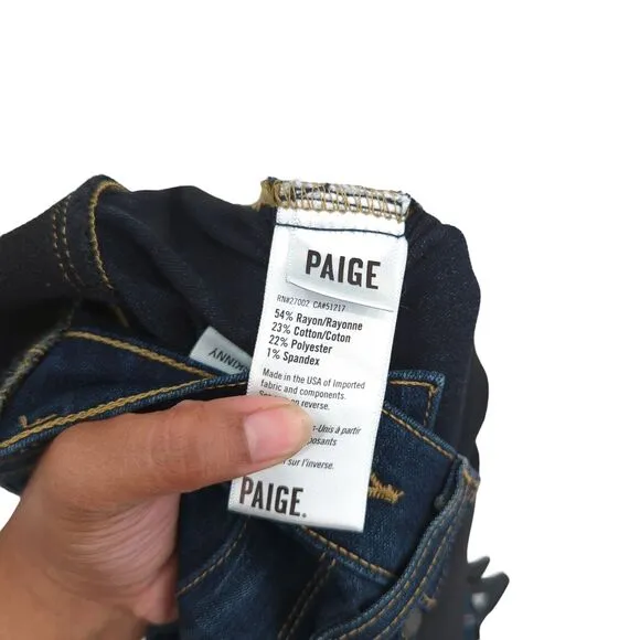 Paige Women 27 Maternity Verdugo Jeans Nottingham Blue Ultra Skinny Mid Rise