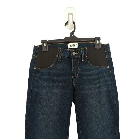 Paige Women 27 Maternity Verdugo Jeans Nottingham Blue Ultra Skinny Mid Rise